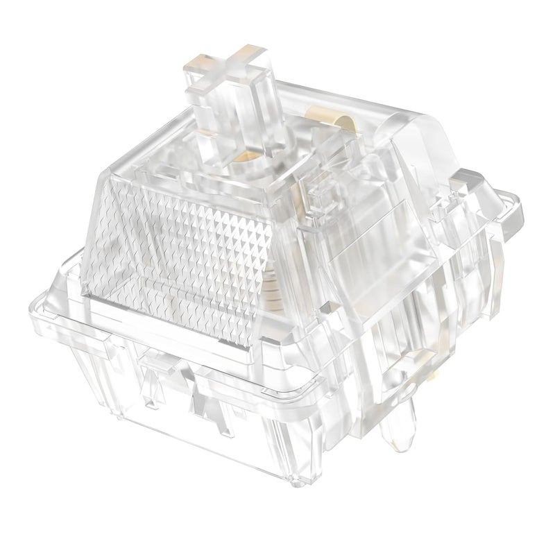 DUROCK Ice King Linear Switches, 62g Progressive Spring Transparent Clear RGB Switch, 5 Pins Lubed Smooth Line Mechanical Keyboard Switches (90pcs) - Image 2
